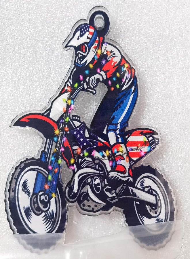 BEETHIS Dirt Bike Christmas Ornament, Dirtbike Ornaments for Christmas Tree, Cool Dirtbike Ornaments for Tree, Riders, Kids & Teens, Motocross Gift Idea for Boys, Girls, Friends & Collectors Flat Acrylic 3.5” - Image 1
